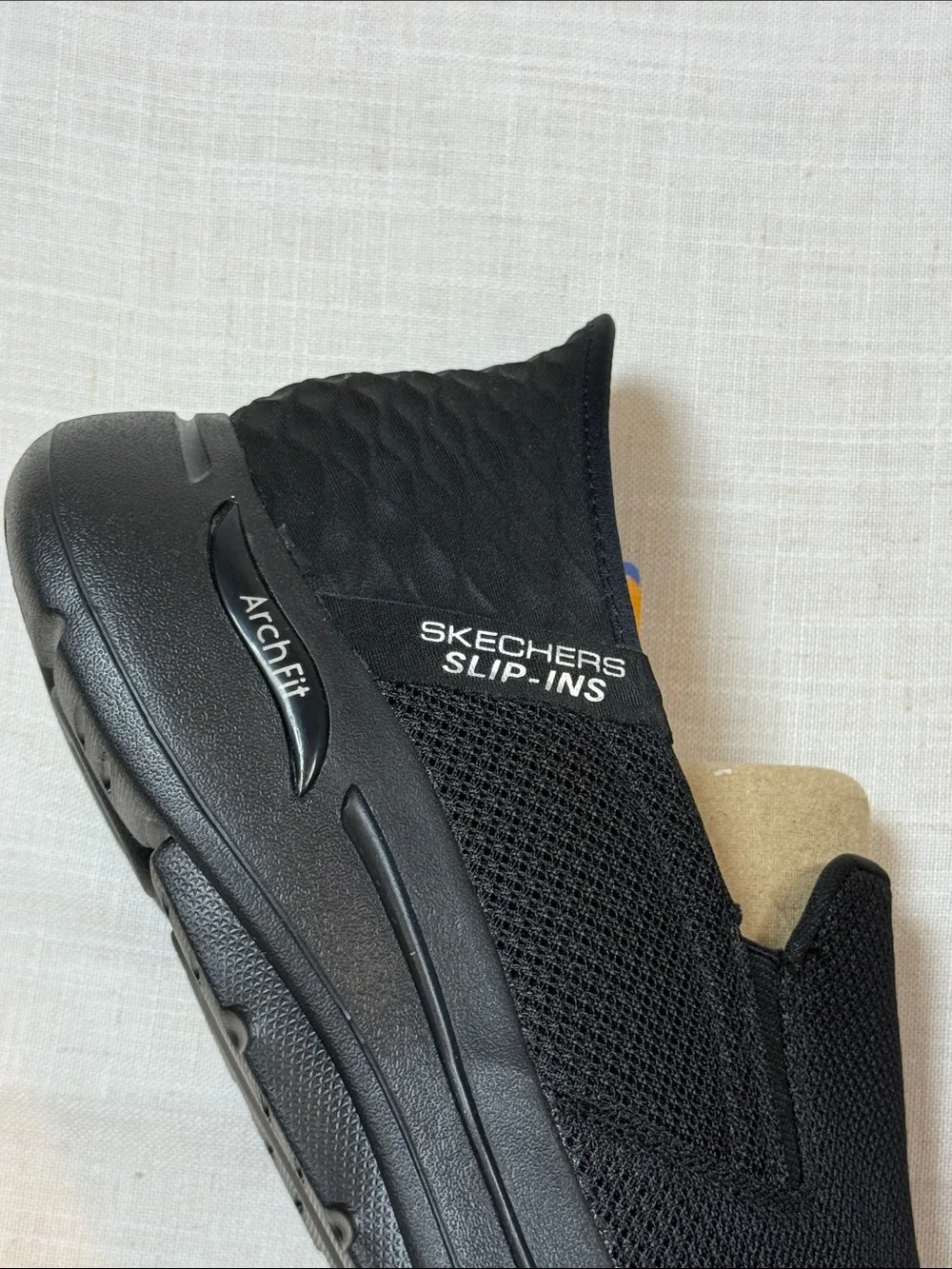 Skechers Men's Black Slip-On Mesh Loafers